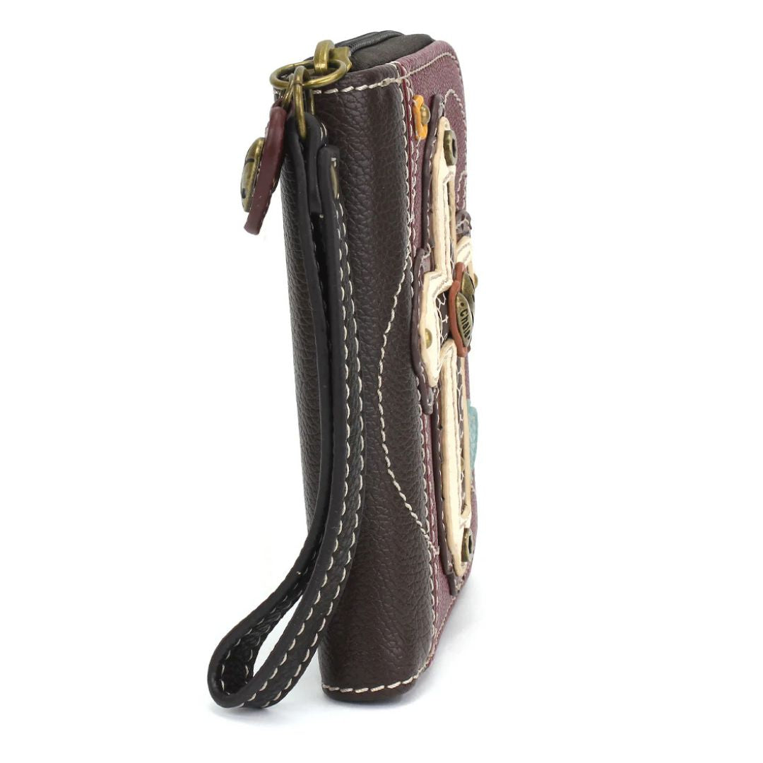 CHALA ZIP AROUND WALLET CROSS - MAROON
