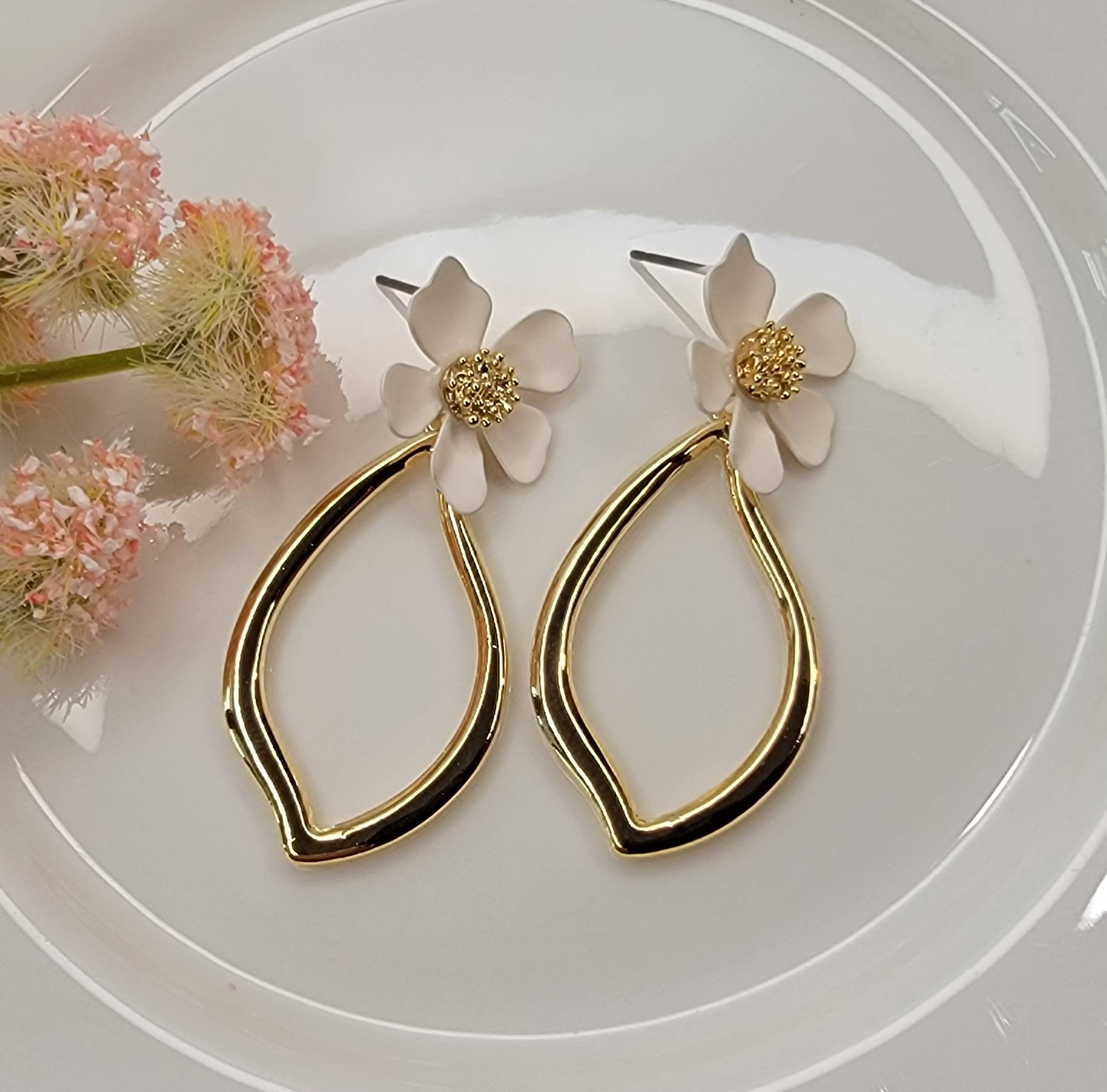 Floral Deco Dangle Earrings