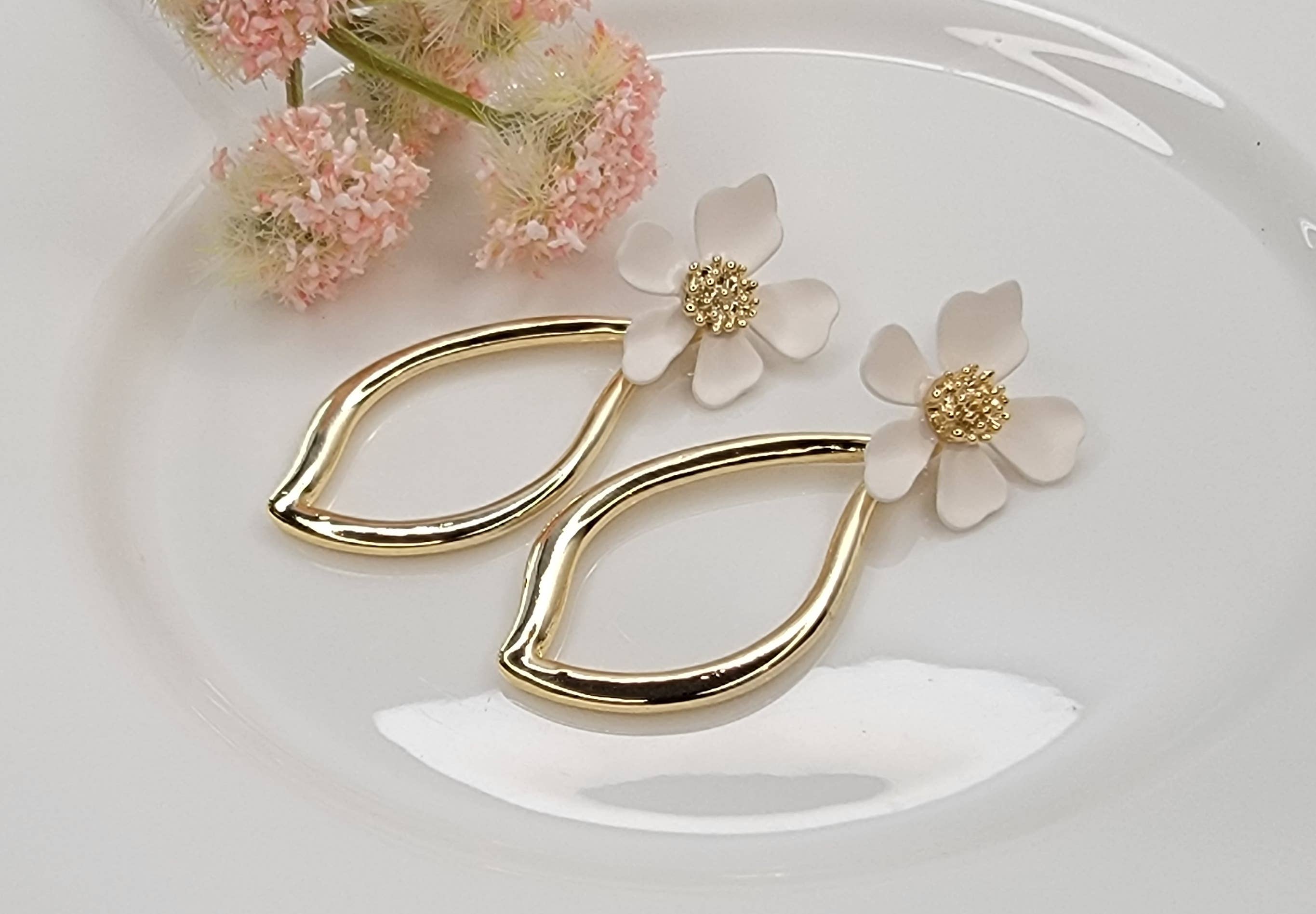 Floral Deco Dangle Earrings