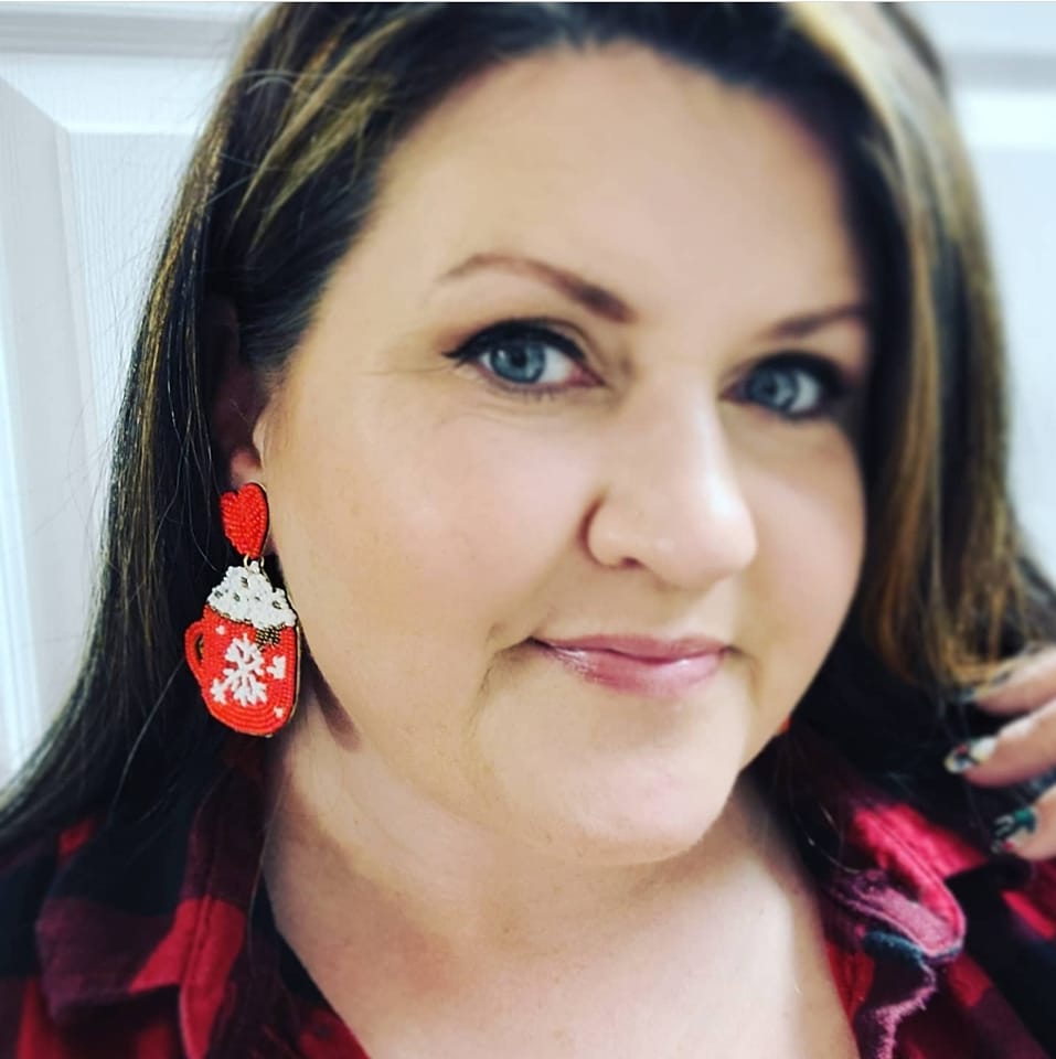 Red Beaded Hot Chocolate Earrings