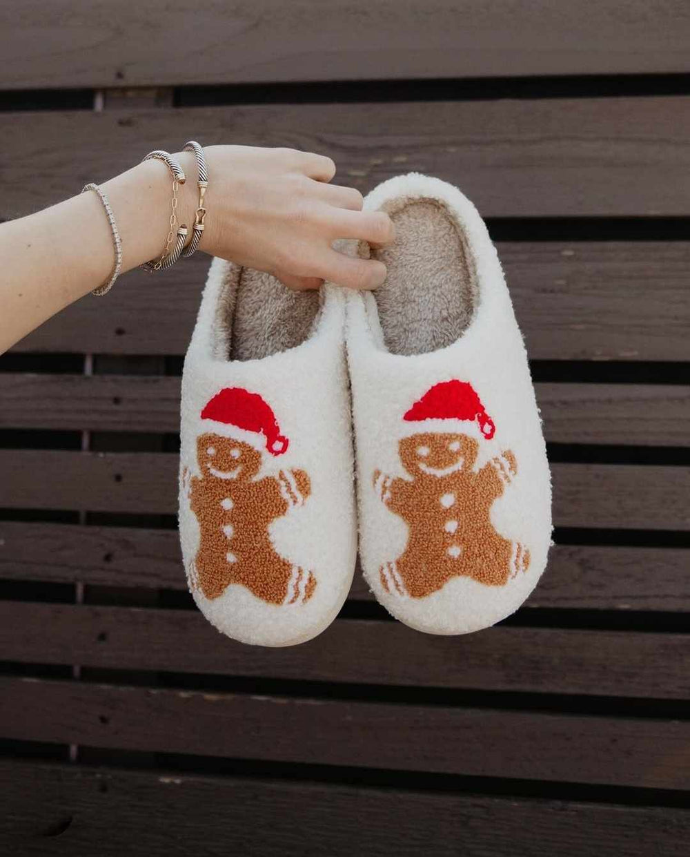 Gingerbread Man Christmas Slippers