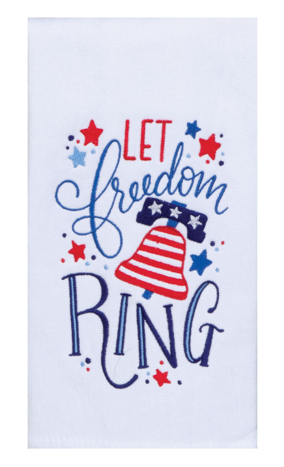 Patriotic Freedom Ring Embroidered Dual Purpose Terry Towel