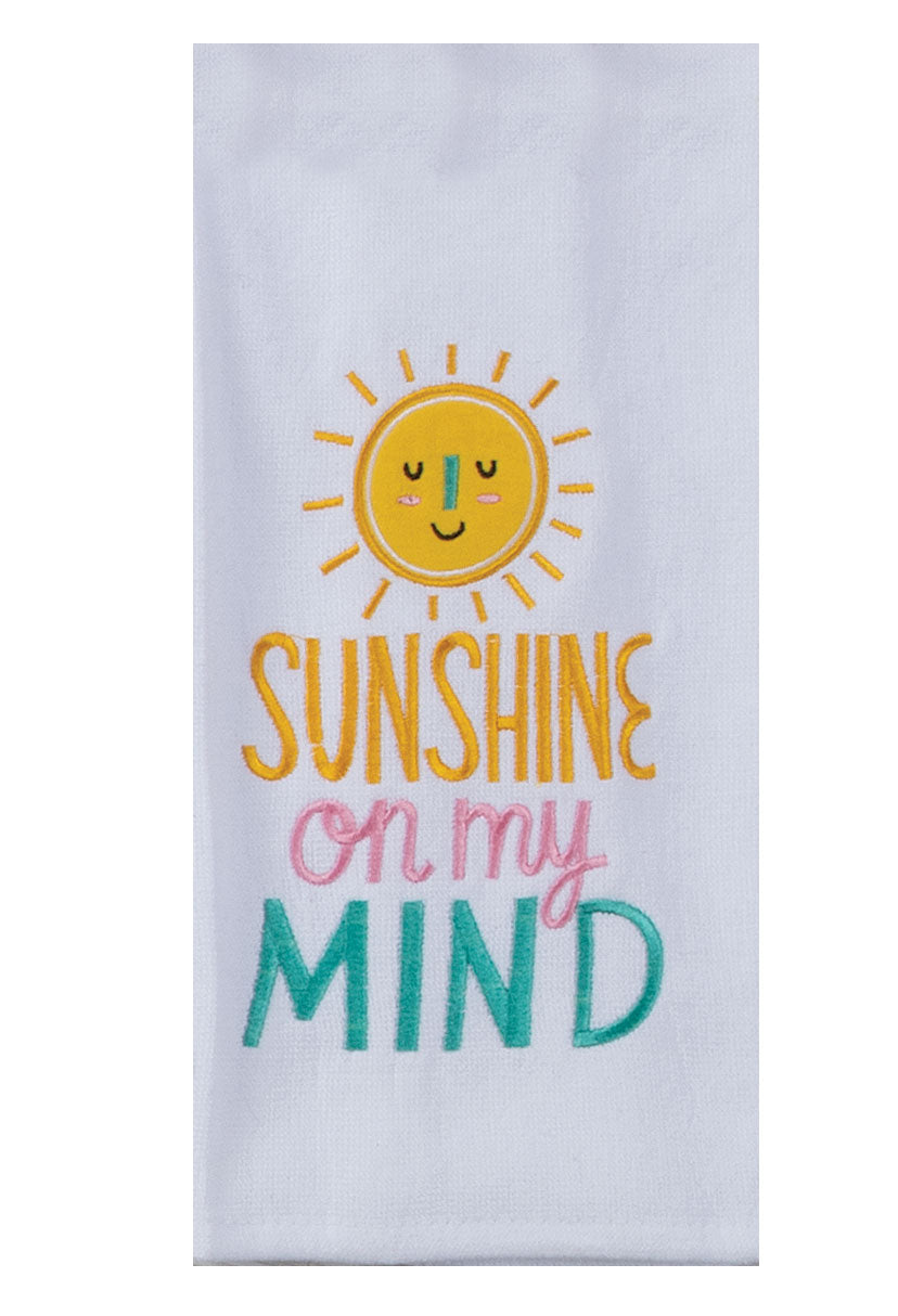 Summer Fun Sunshine Embroidered Dual Purpose Terry Towel
