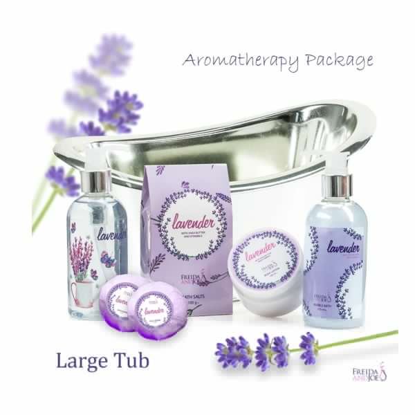 Lavender Bath and Body Gift Set in Silver Tub