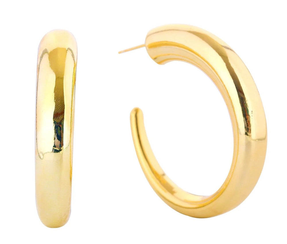 14K Dipped Classic Hoop Post Earrings