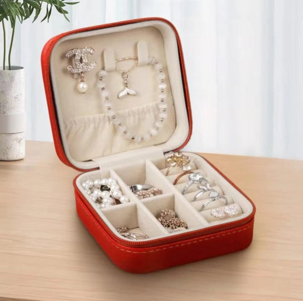 Zip Around Square Jewelry Box