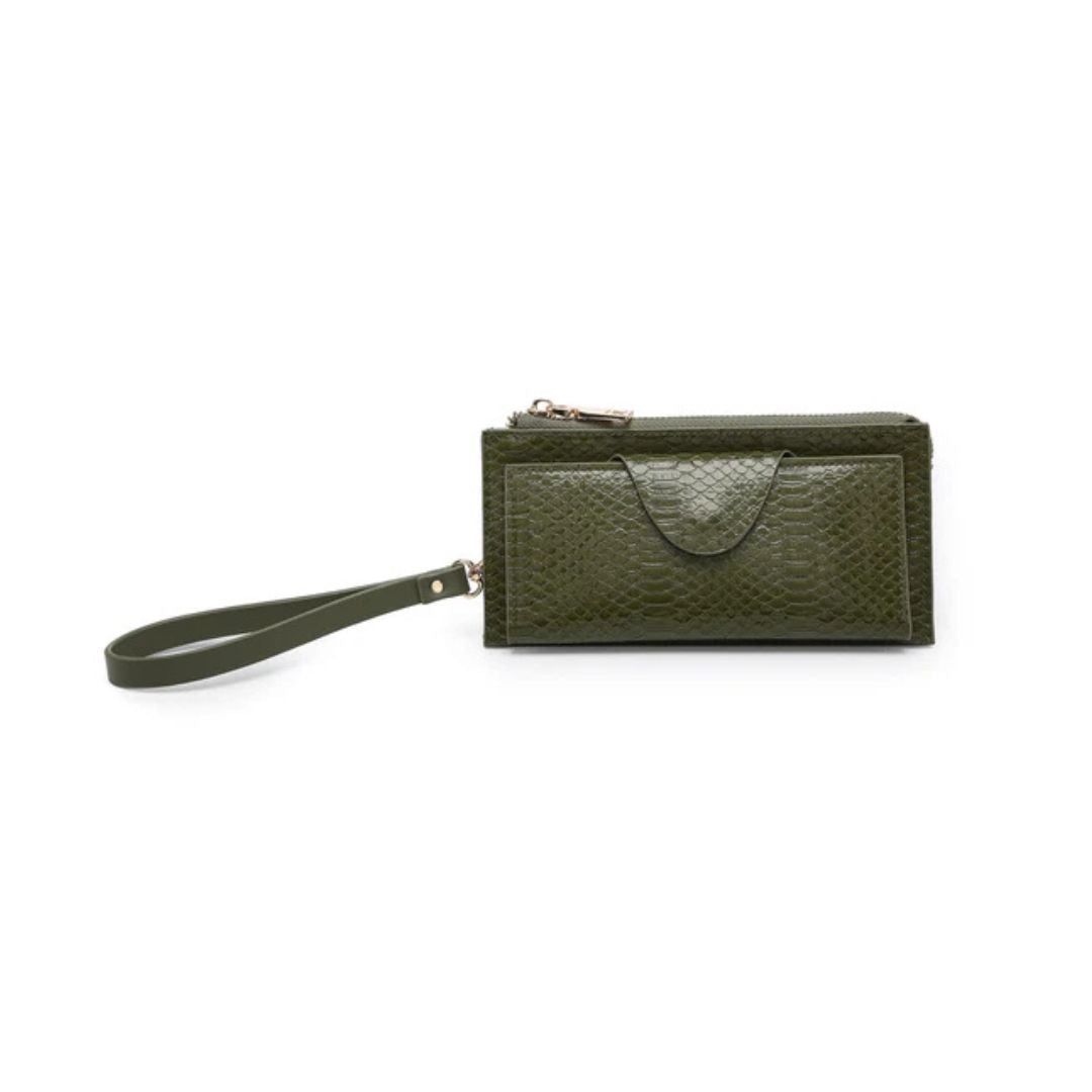 Kyla Snake RFID Wallet w/ Snap and Zip Closure
