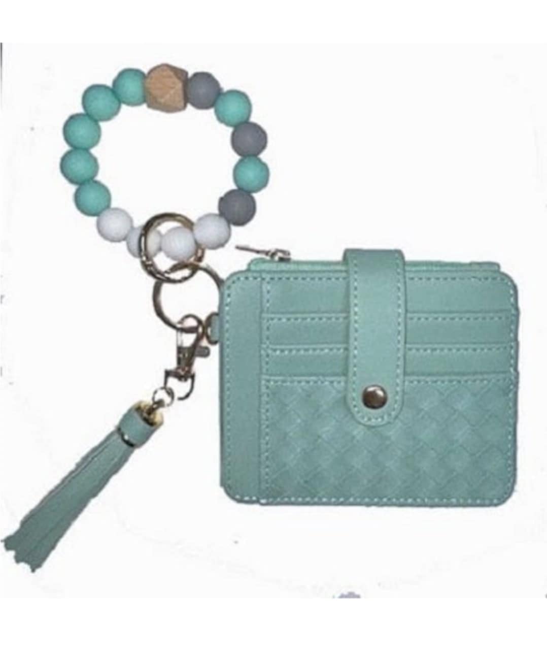 Nina Quilted Beaded Keychain Bracelet Wallet