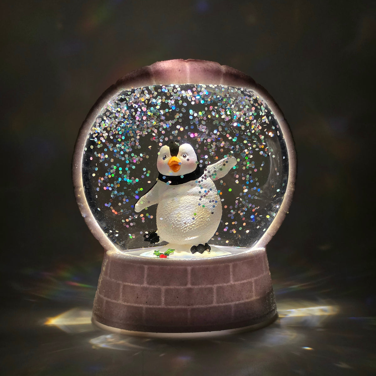 Lighted Penguin In Igloo, Shimmering Merry Lites