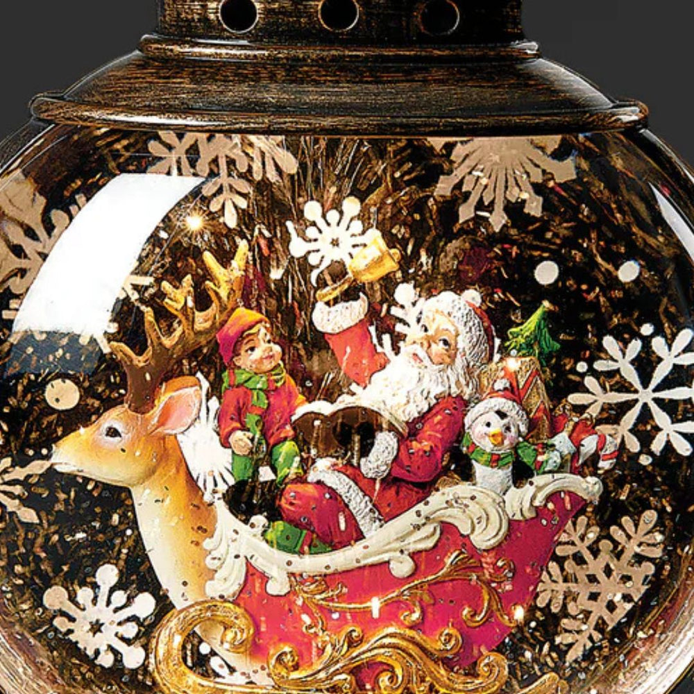 Confetti Lites Lighted Swirl Lantern with Santa & Reindeer