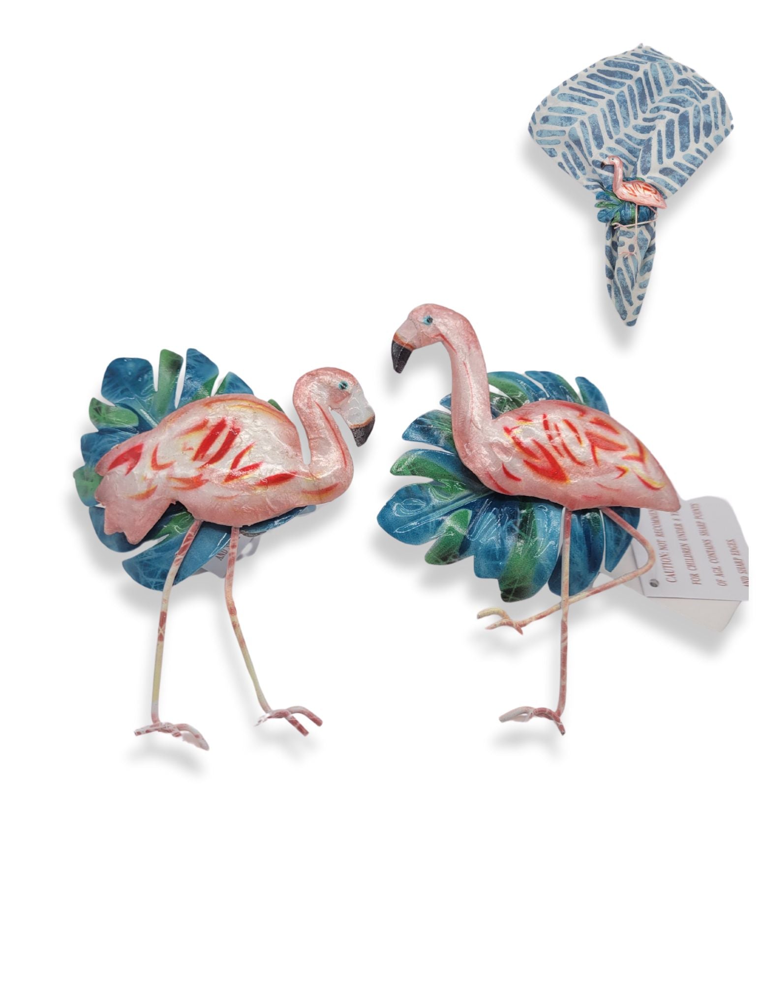 FLAMINGO PALM NAPKIN RING SET OF 4