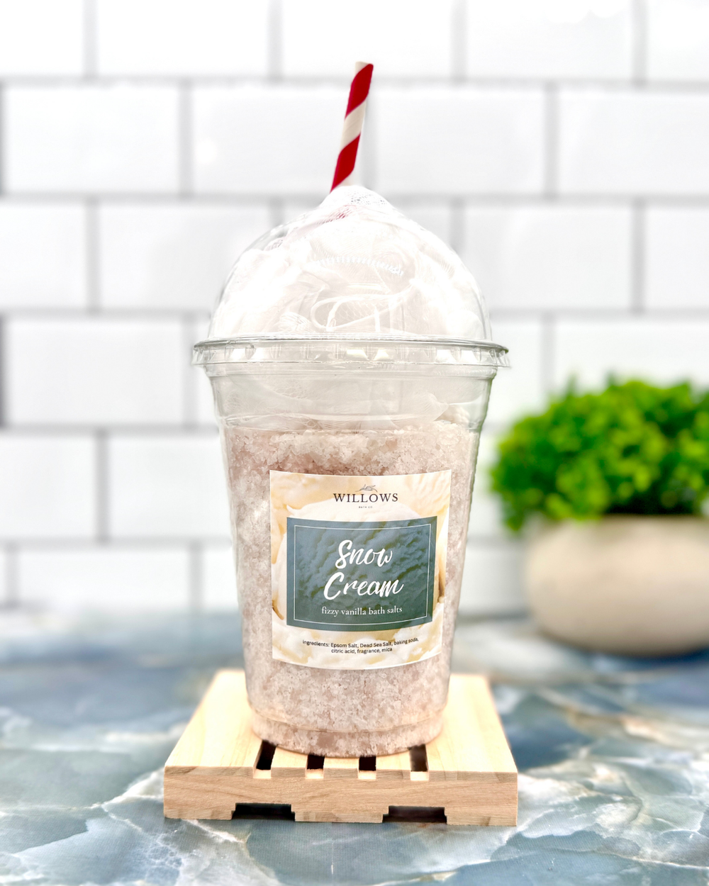 Snow Cream Bath Salts + Loofa Cup