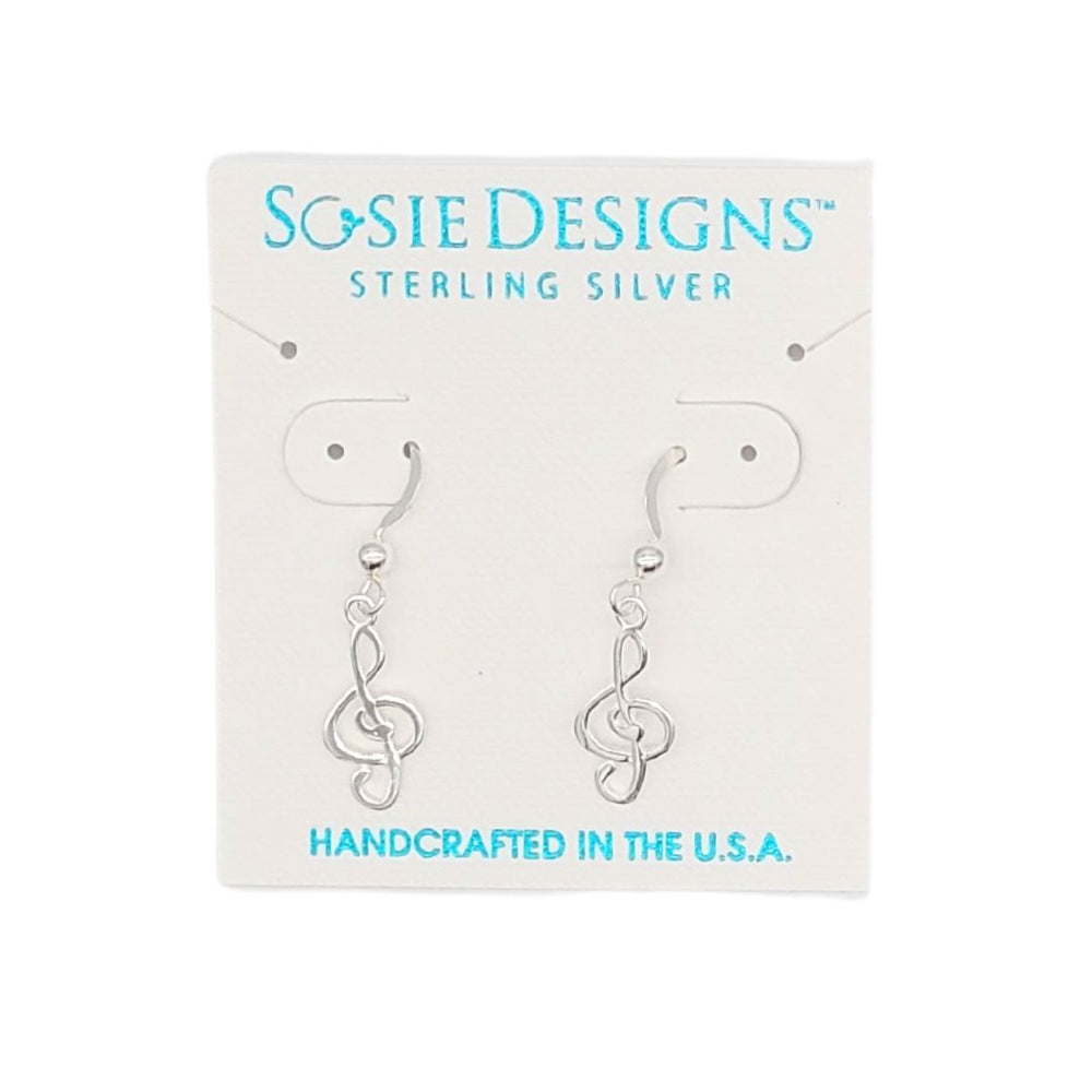 Music Clef Earrings Silver