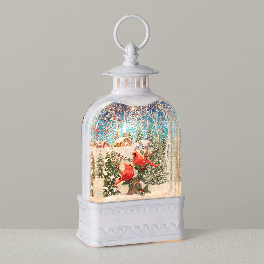 CARDINAL SCENE SHIMMER LANTERN