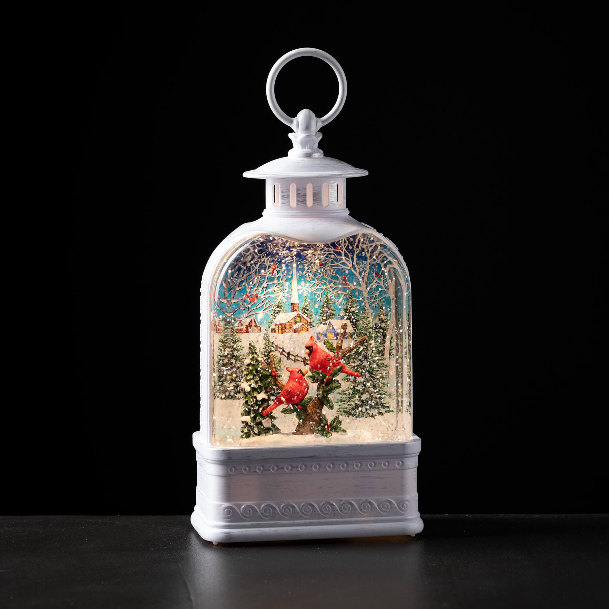 CARDINAL SCENE SHIMMER LANTERN