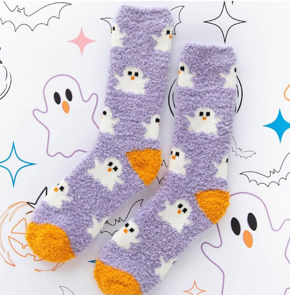 Holiday Halloween Cozy Winter Crew Socks Boo-gie