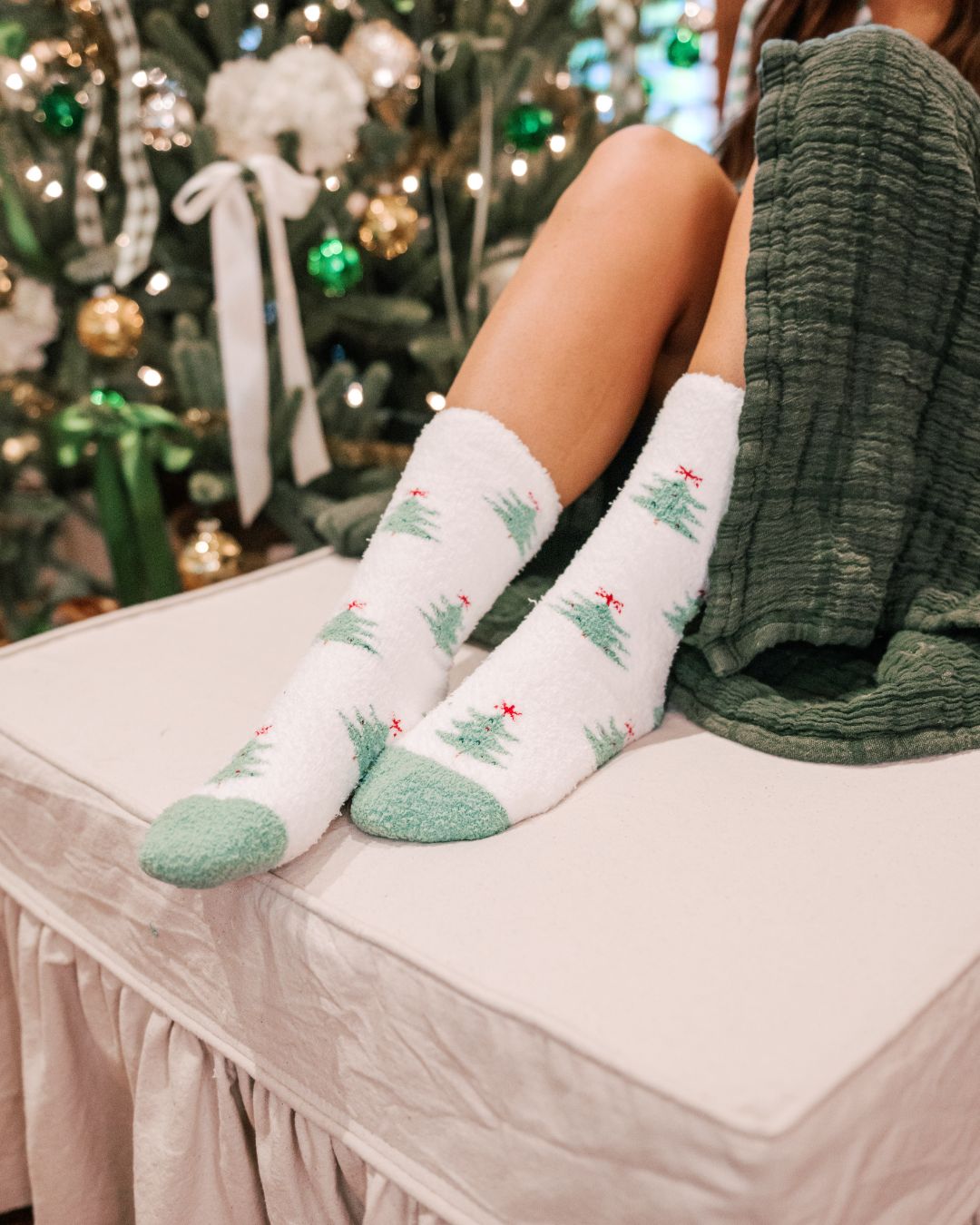 Holiday Forest Cozy Crew Socks