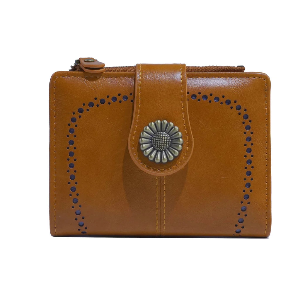 Lena Vegan Leather Laser Cut Out Detail Wallet
