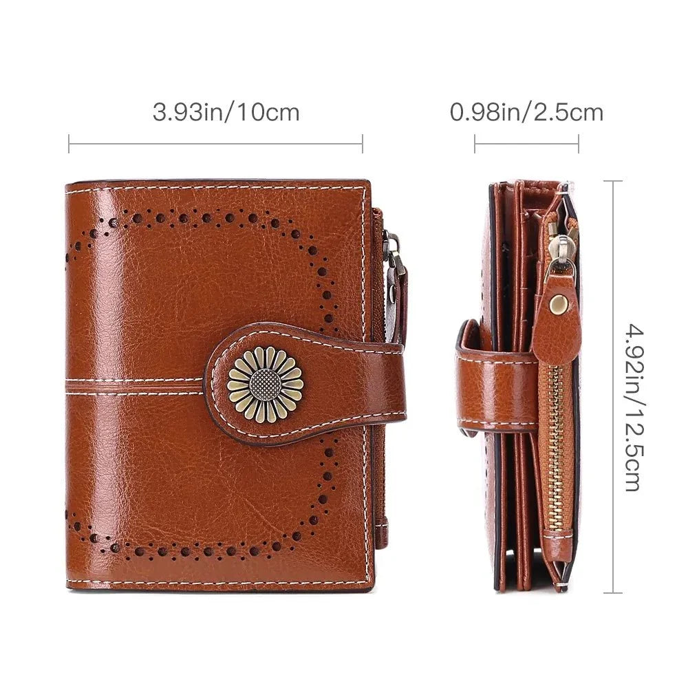 Lena Vegan Leather Laser Cut Out Detail Wallet