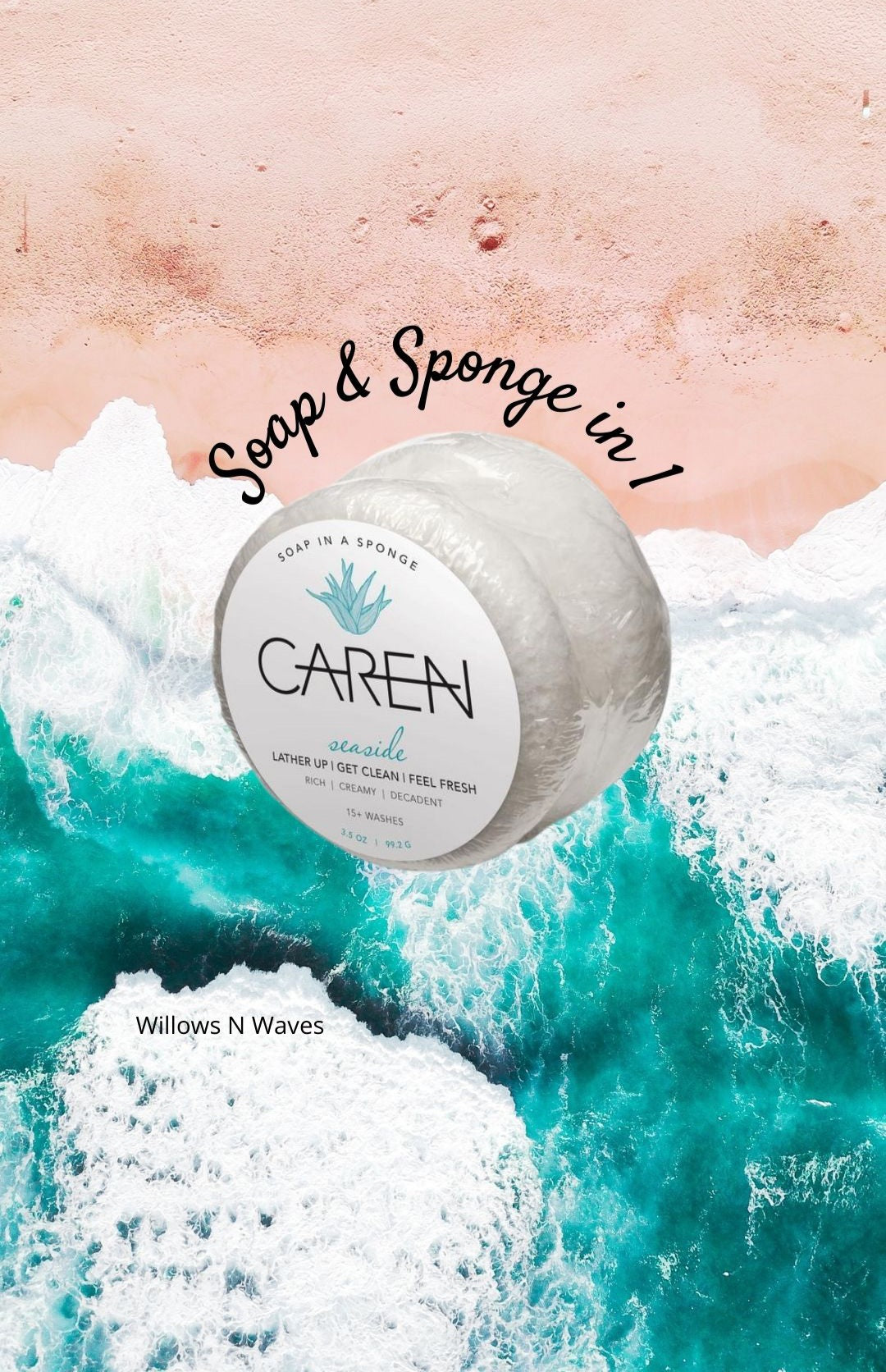 CAREN SOAP SPONGE SEASIDE WHITE