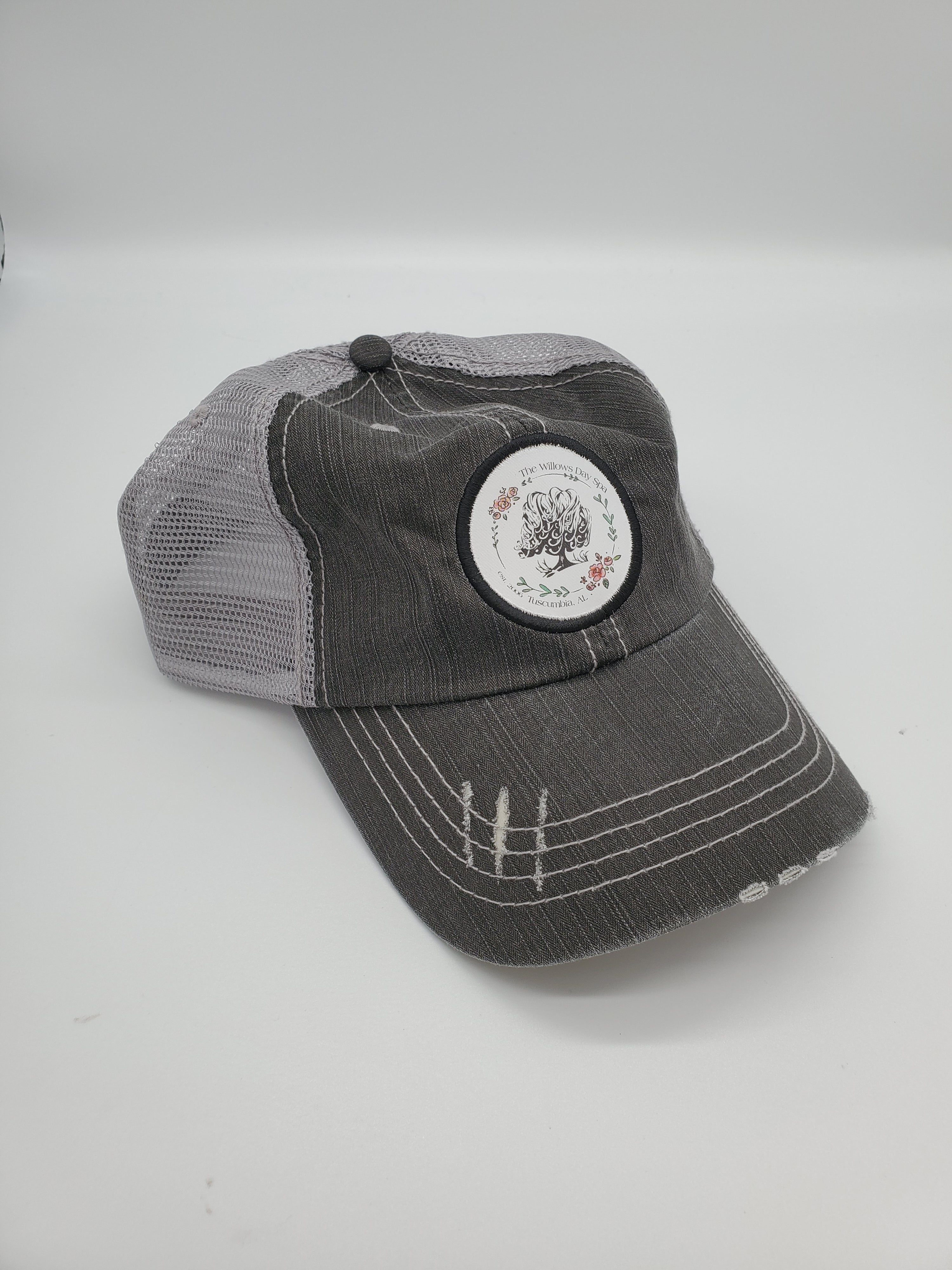 The Willows Day Spa distressed trucker hat