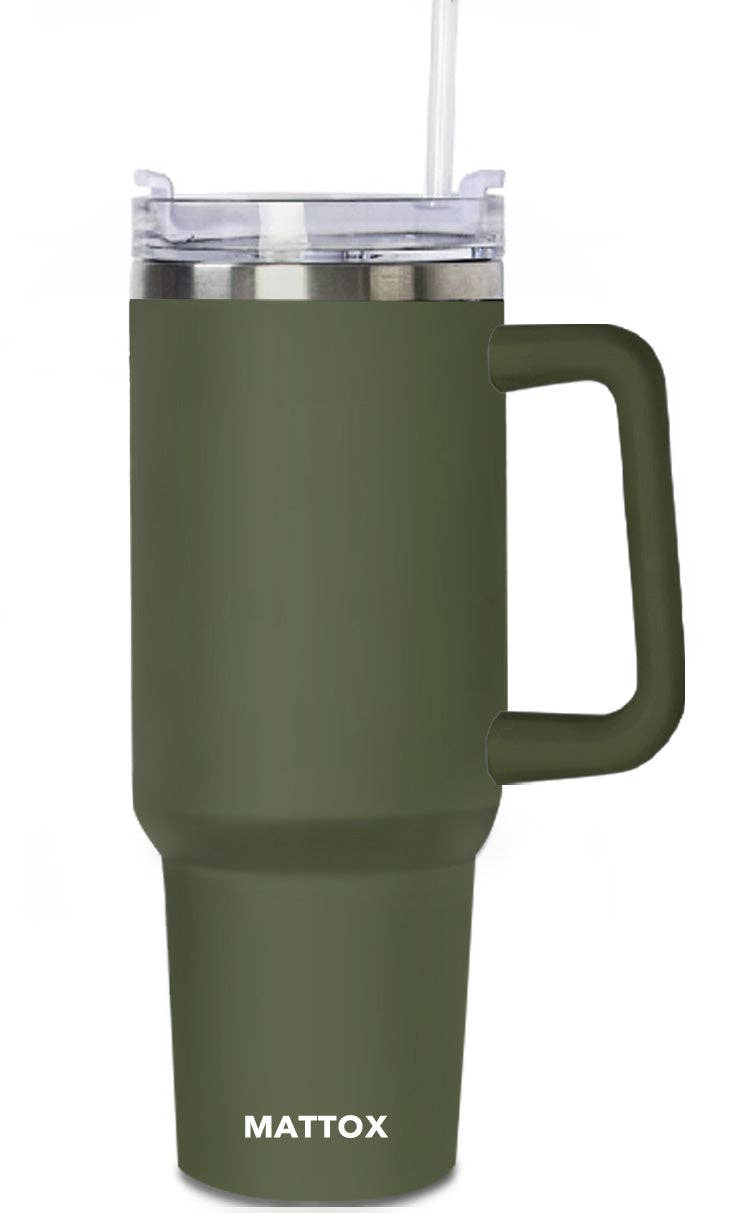 Men's Olive Green Tumbler Mug 40 oz