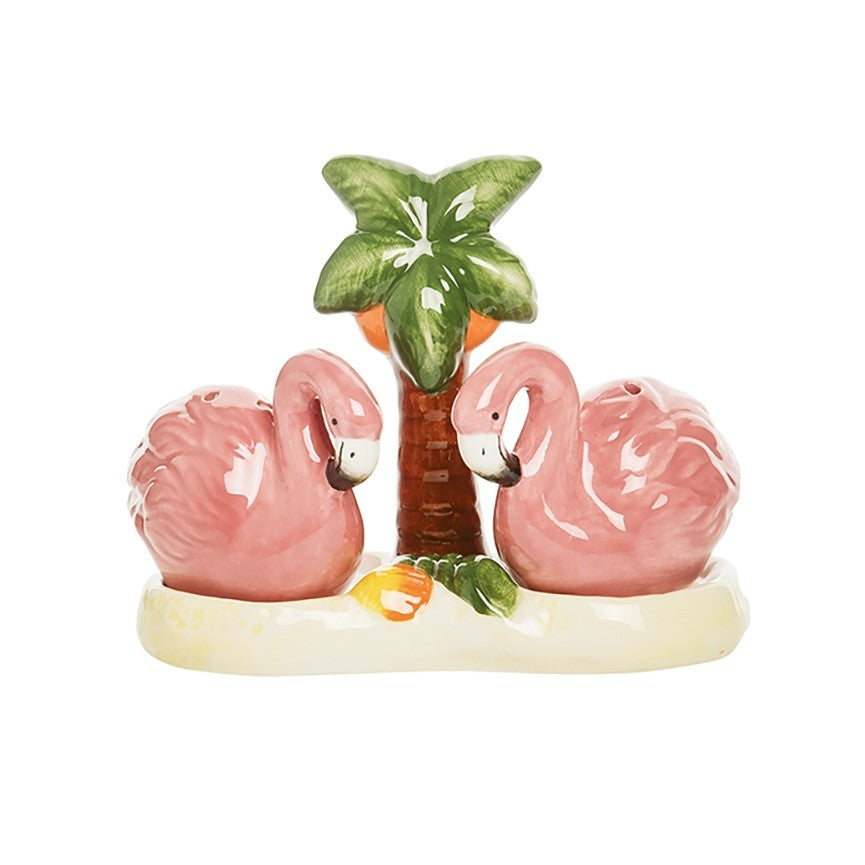 FLAMINGO SALT & PEPPER SET WITH CADDY