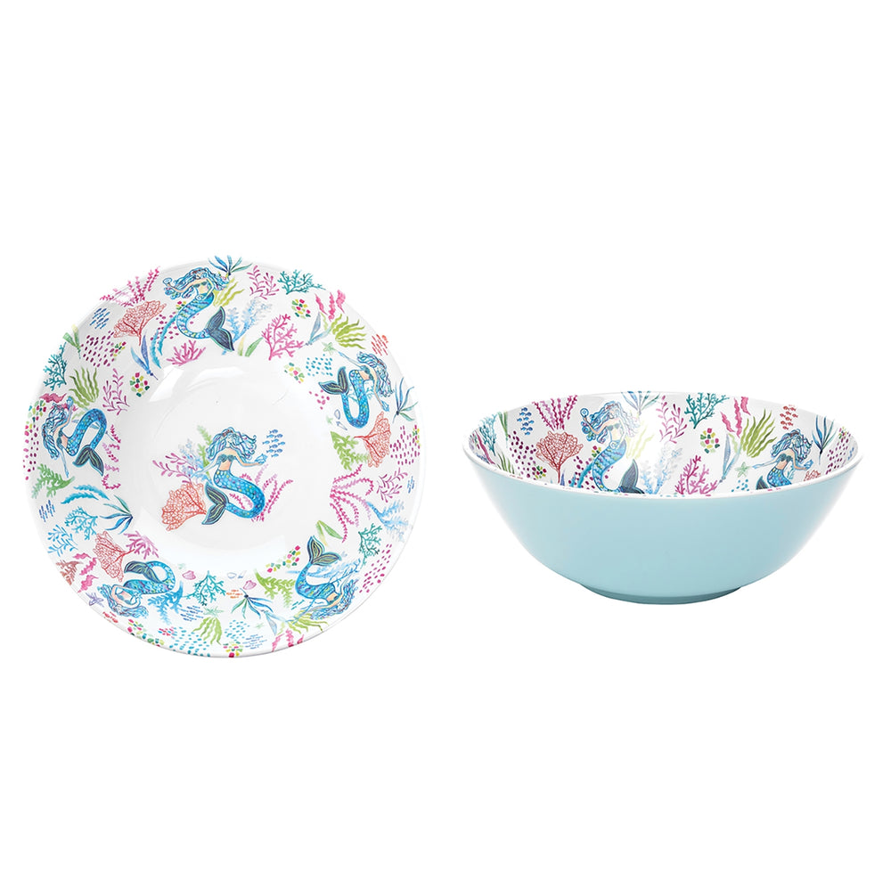 MERMAID GARDEN MELAMINE SERVING BOWL