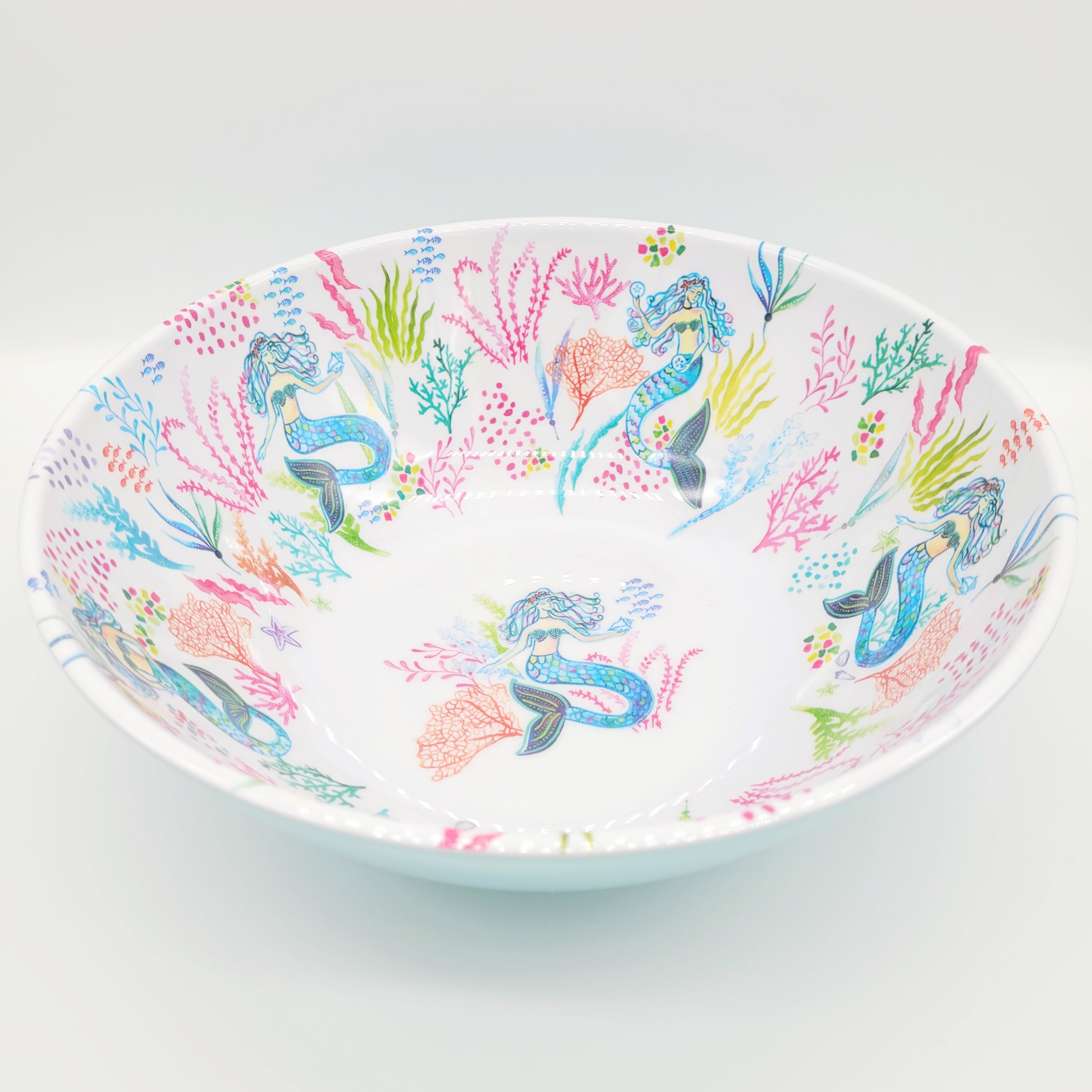 MERMAID GARDEN MELAMINE SERVING BOWL