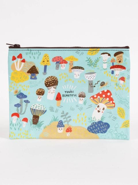 CUTE LIL MUSHROOMS ZIPPER POUCH