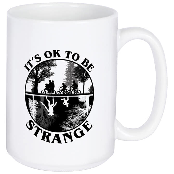 IT’S OK TO BE STRANGE UPSIDE DOWN MUG