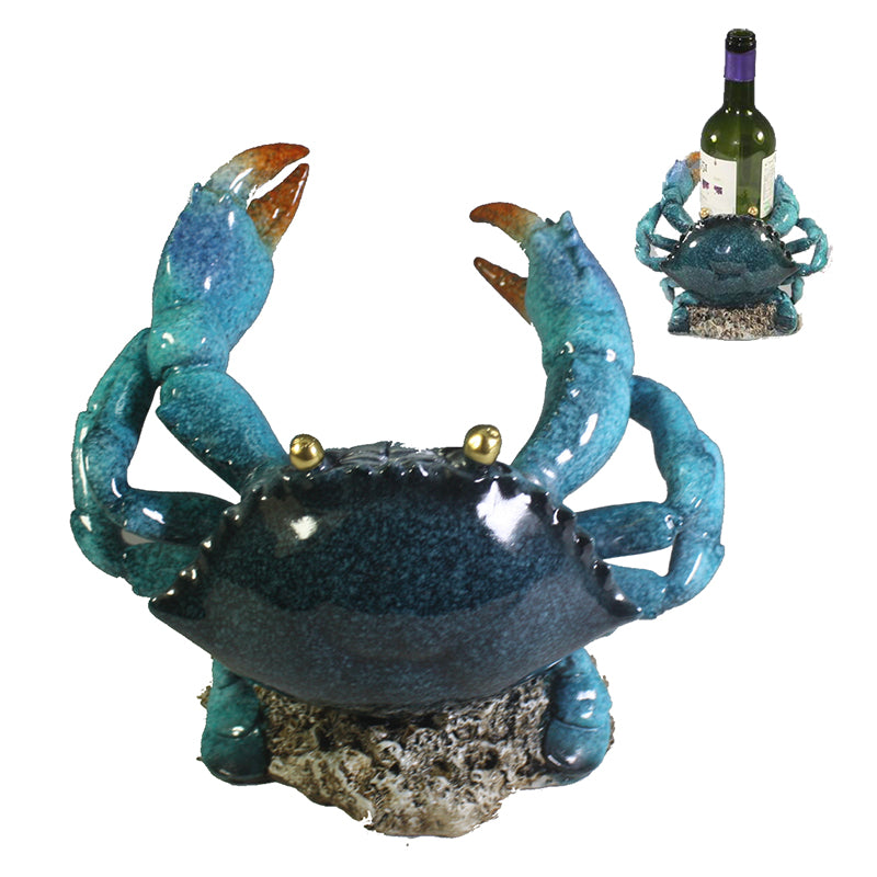 BLUE CRAB WINE BOTTLE HOLDER