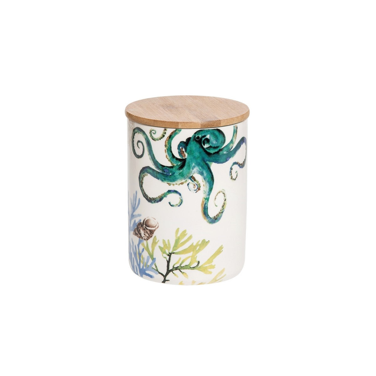 OCTOPUS CERAMIC CONTAINER WITH BAMBOO LID