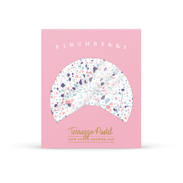 FINCHBERRY TERRAZZO PASTEL BOW STYLE SHOWER CAP