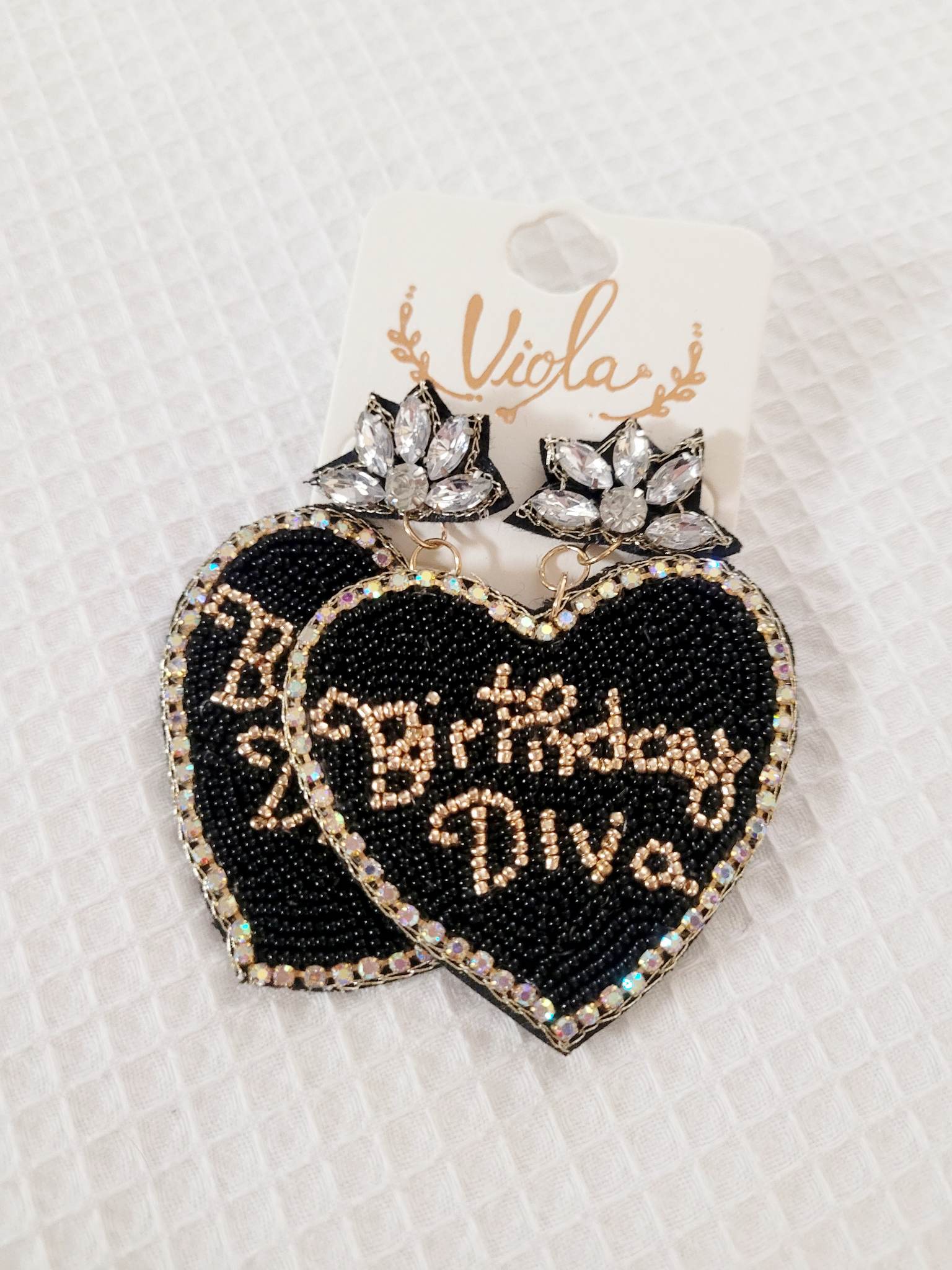 Beaded Birthday Diva Earrings