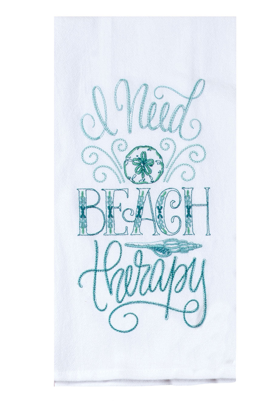 BEACH THERAPY EMBROIDERED FLOUR SACK