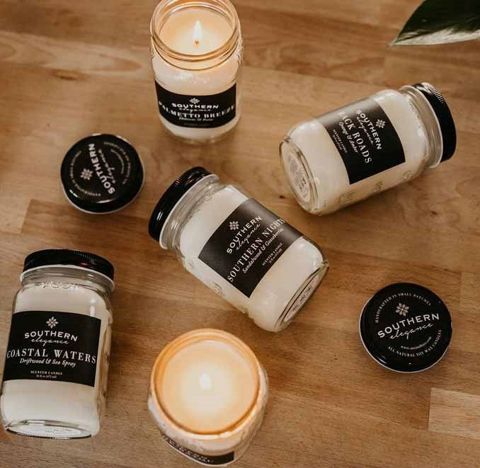 SOUTHERN ELEGANCE 16 OZ MASON JAR CANDLES: Signature scents