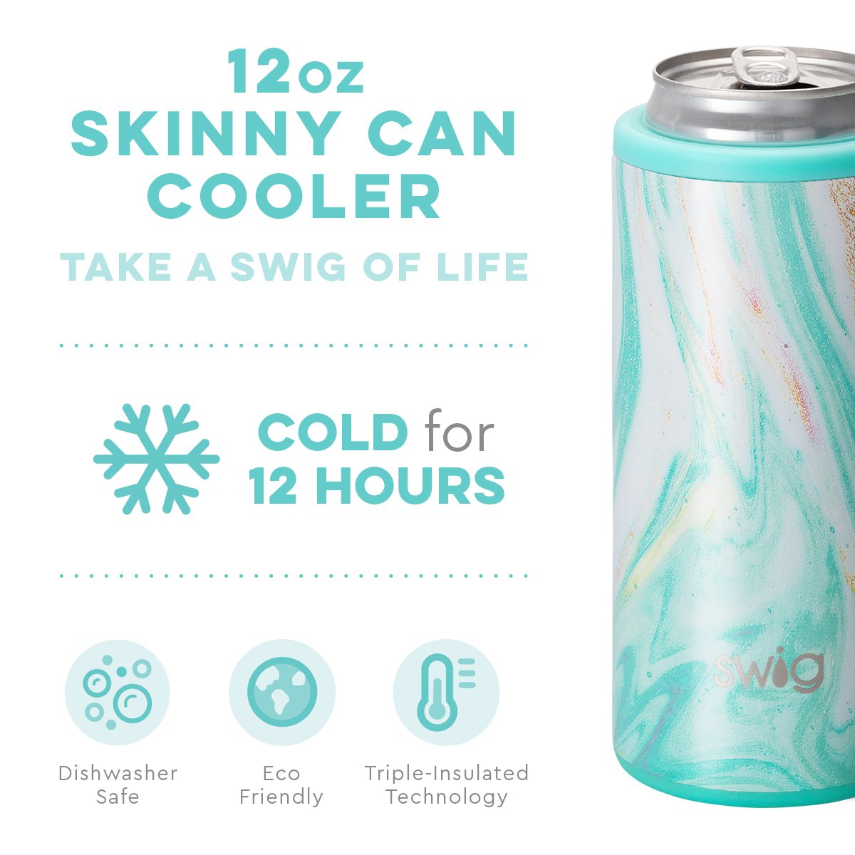 Swig Life 12 oz Skinny Can Cooler Melon Pop