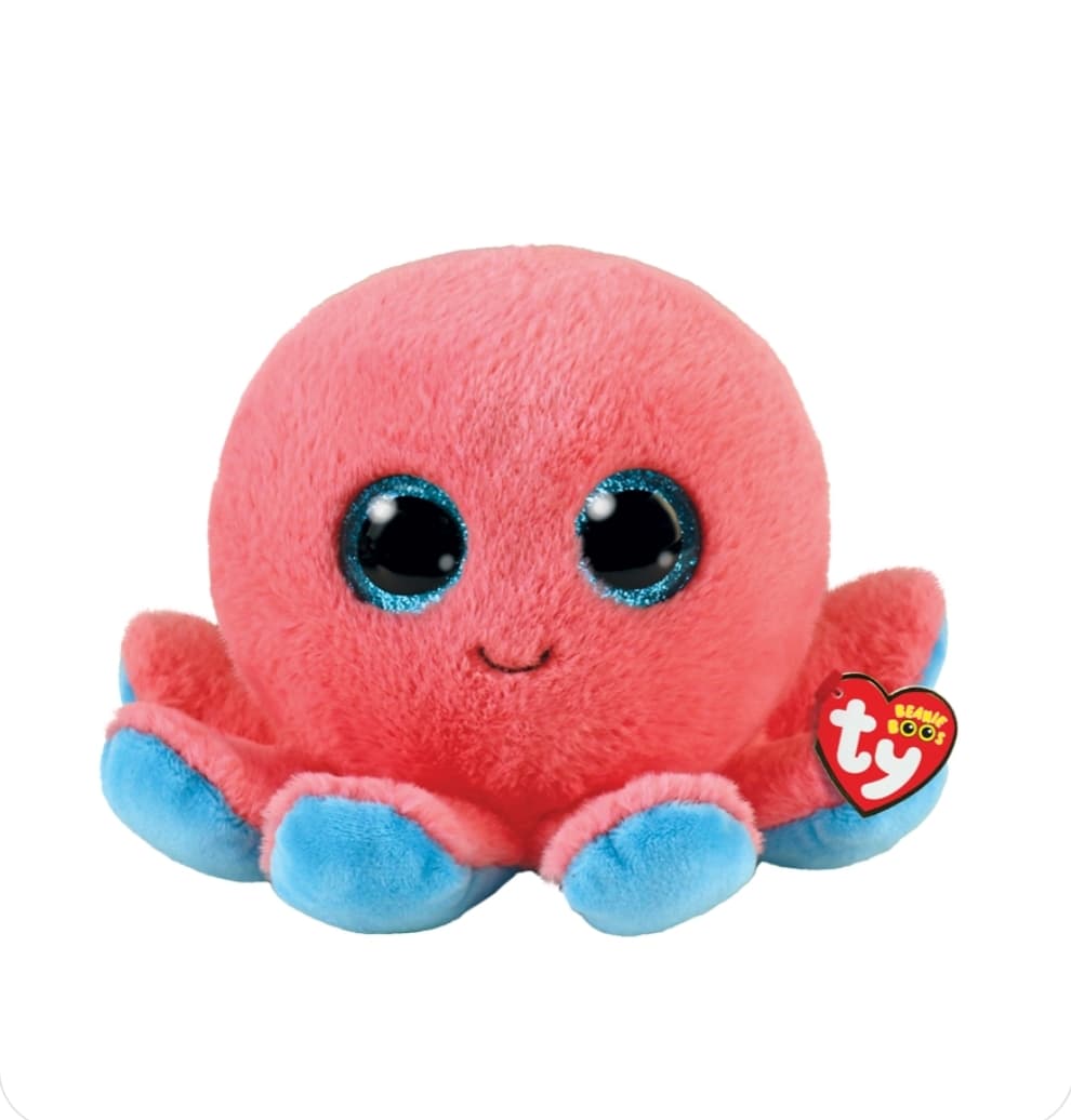 TY SHELDON CORAL OCTOPUS BEANIE BOO