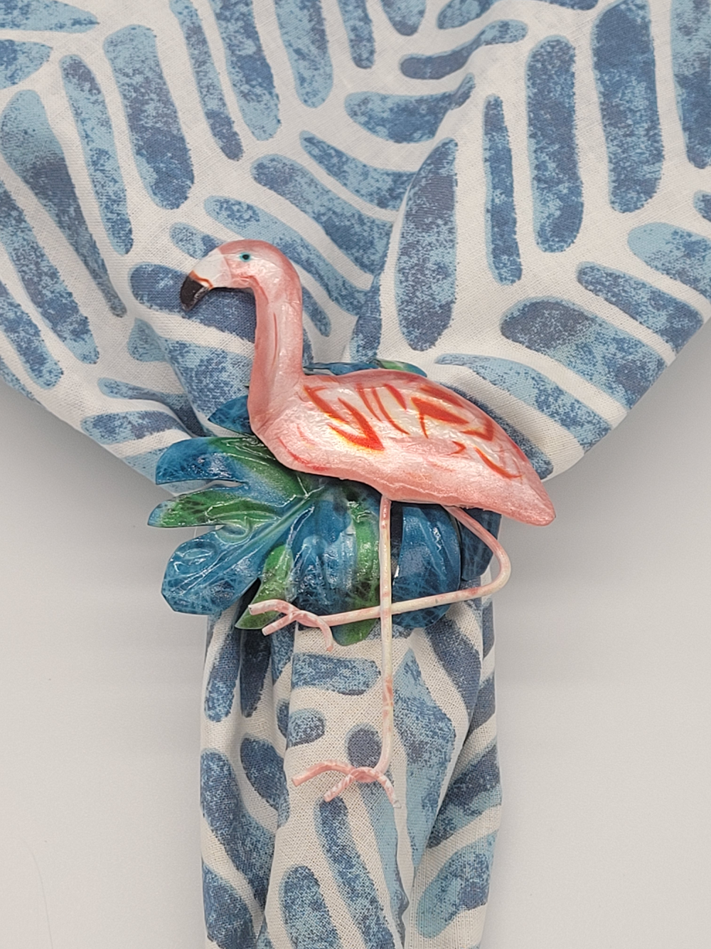 FLAMINGO PALM NAPKIN RING SET OF 4