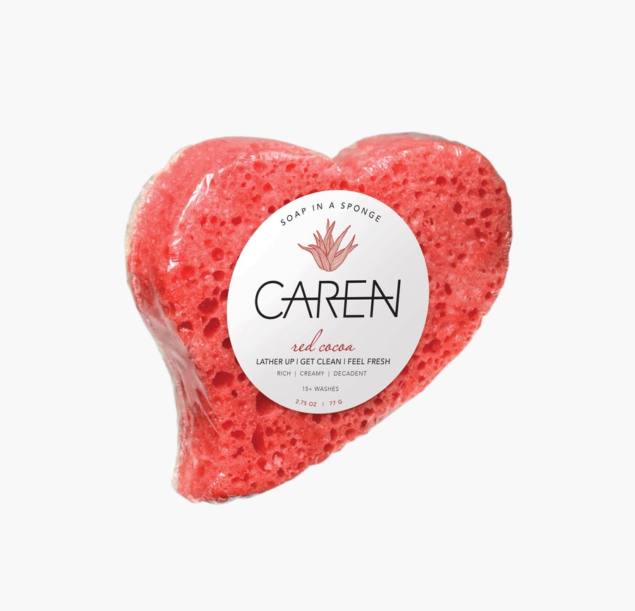 CAREN RED COCOA SHOWER SOAP SPONGE