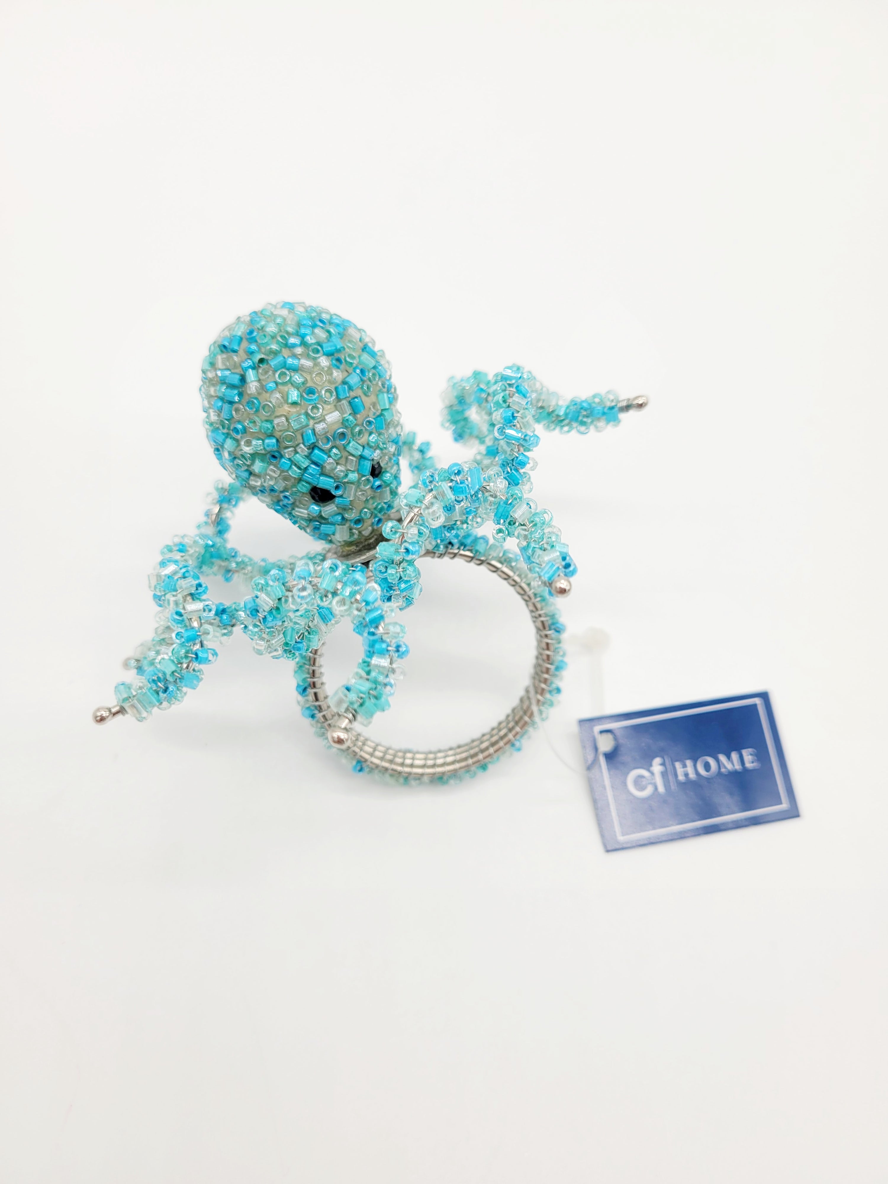 BEADED OCTOPUS NAPKIN RINGS SET OF 6