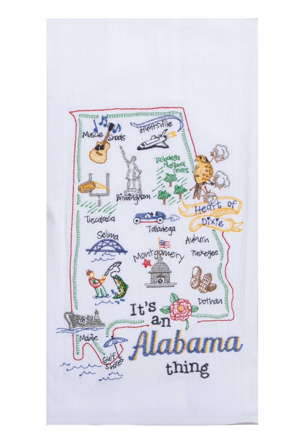 Alabama Embroidered Flour Sack Towel