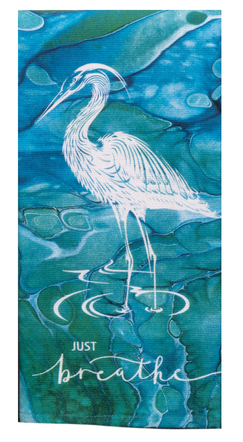COASTAL TRANQUILITY JUST BREATHE DUAL PURPOSE TERRY TOWEL