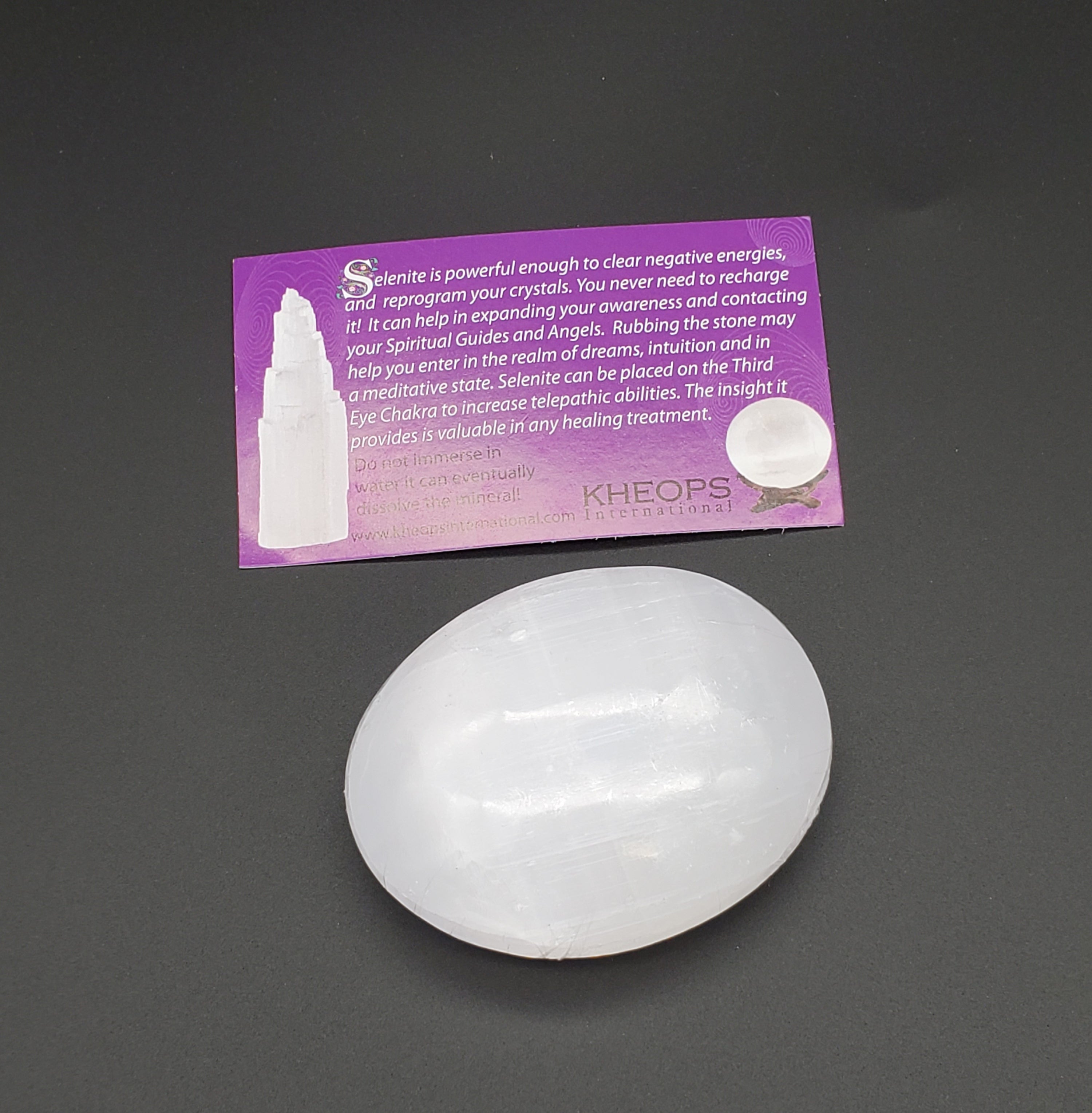 white selenite - oval