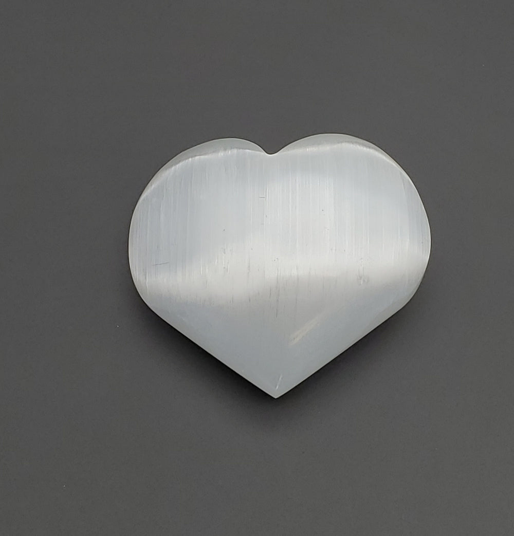 white selenite - large 3" heart