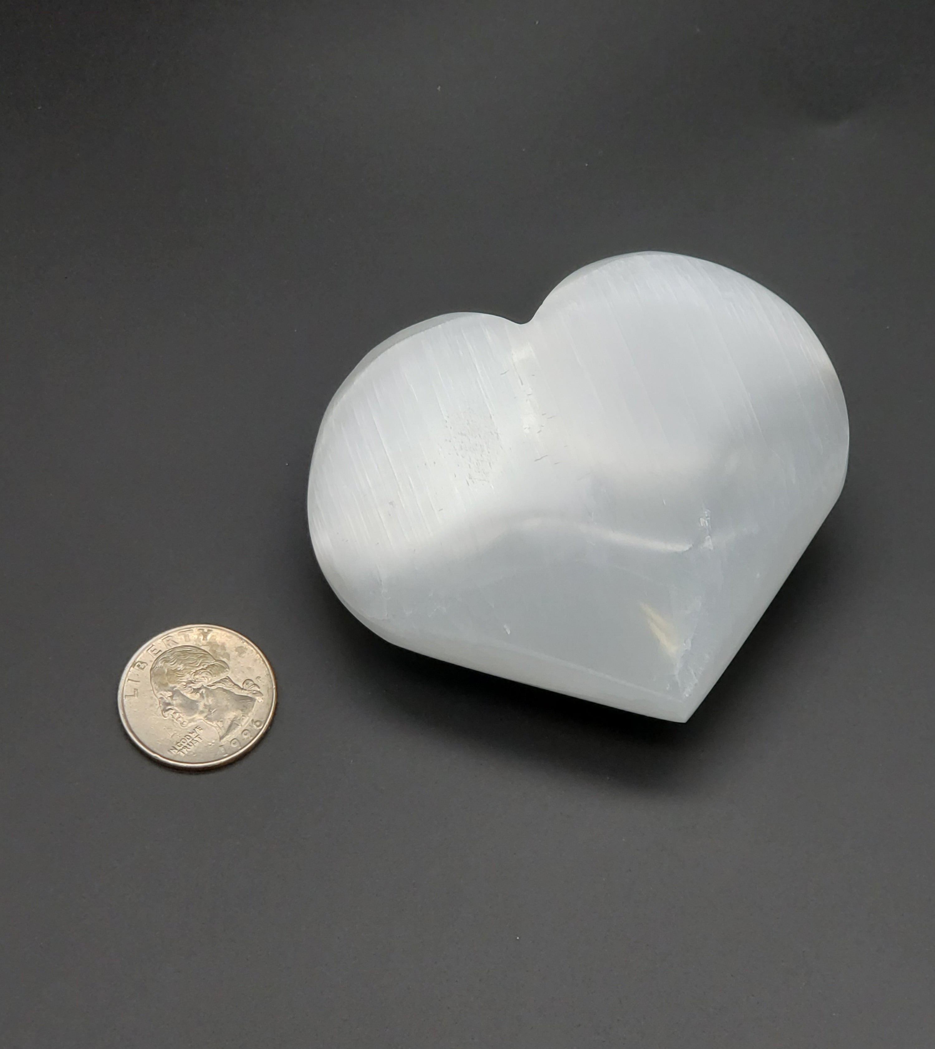 white selenite - large 3" heart