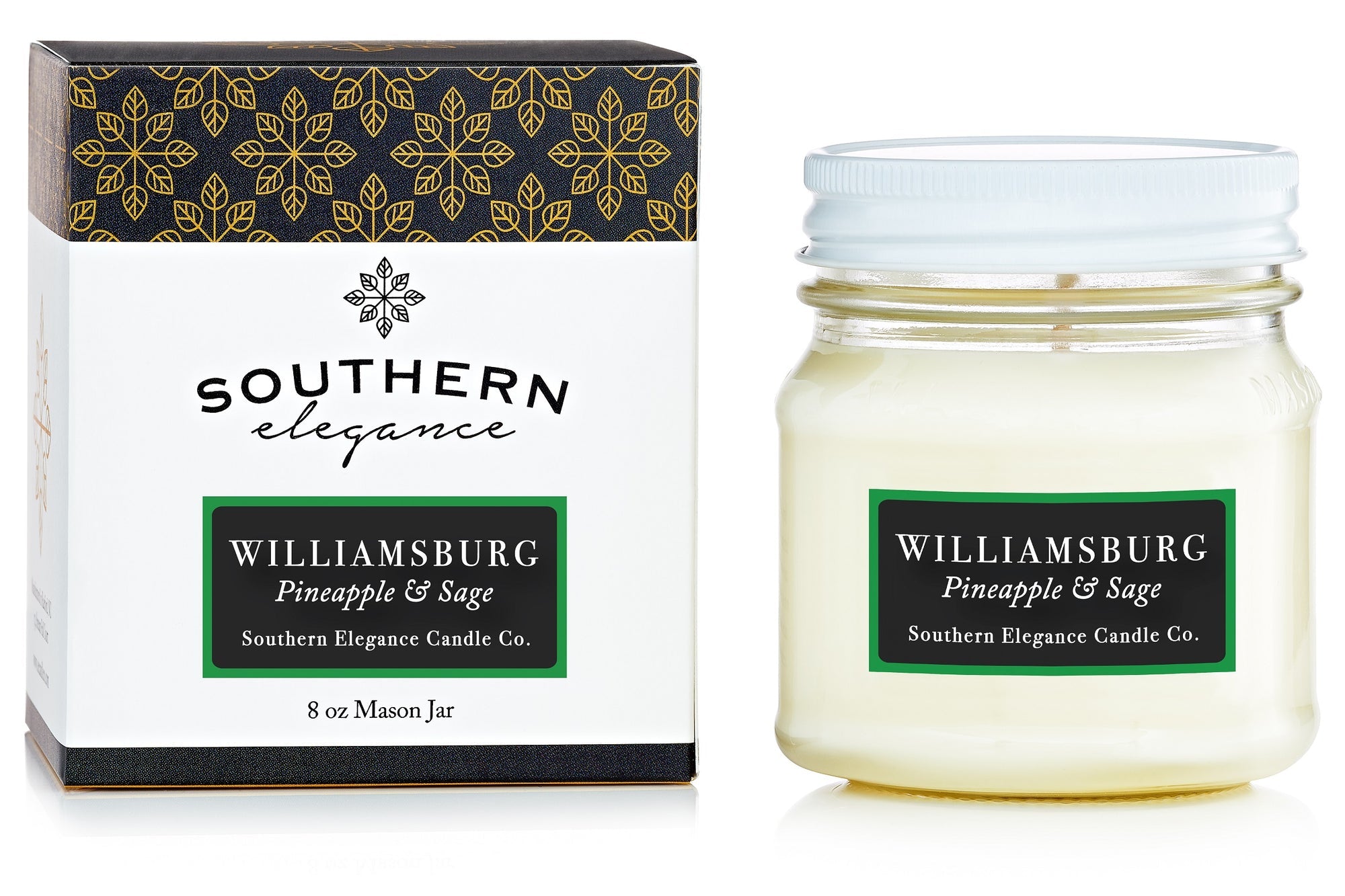 SOUTHERN ELEGANCE 8 OZ BOXED MASON JAR CANDLE - signature scents