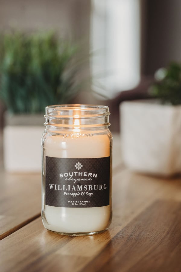 SOUTHERN ELEGANCE 16 OZ MASON JAR CANDLES: Signature scents